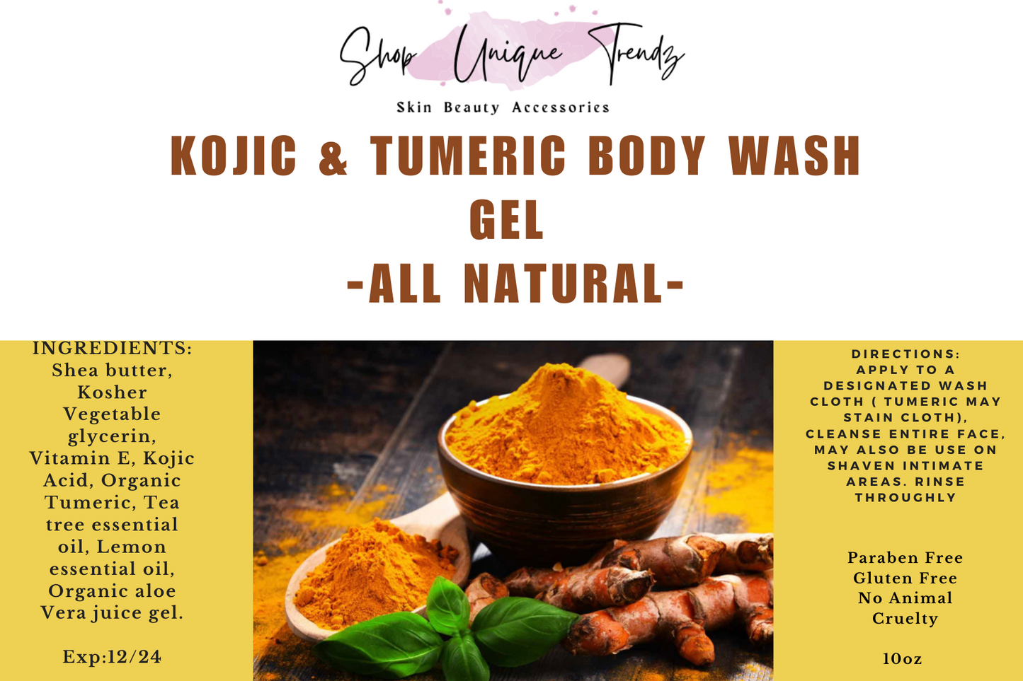 Kojic & Tumeric Body Wash Gel